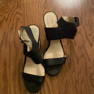 Nine West Like New Chunky Heels, Size 8M, Leather Uppers, ankle straps
